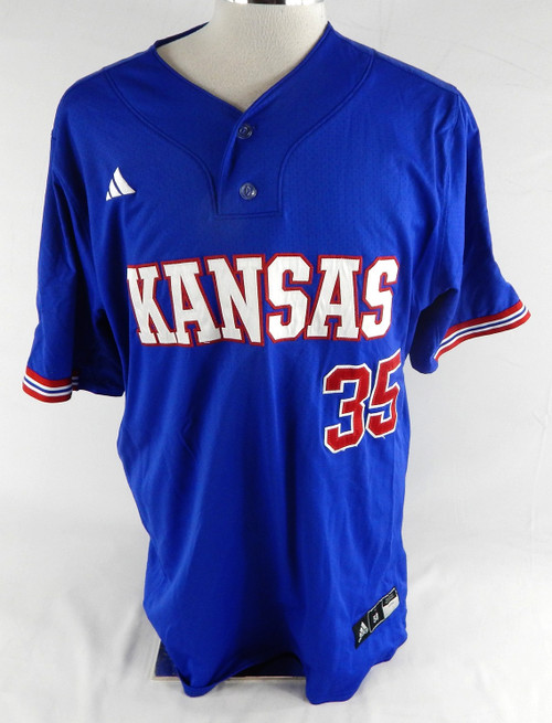 2025 Kansas Jayhawks #35 Game Used Blue Jersey Baseball 50 611