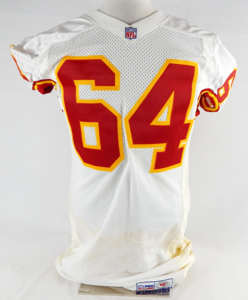 1997 Kansas City Chiefs Ralph Tamm #64 Game Issued White Jersey 46 010
