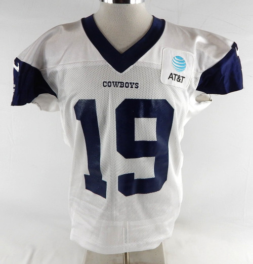 2025 Dallas Cowboys Ryan Flournoy #19 Game Used White Practice Jersey 48 438