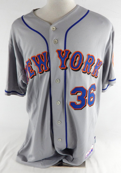 2010 New York Mets Manny Acosta #36 Game Used Grey Jersey 50 030