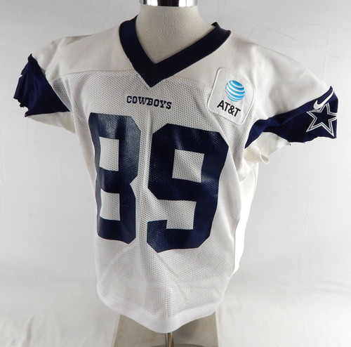 2025 Dallas Cowboys Brevyn Spann-Ford #89 Game Used White Practice Jersey 52 443