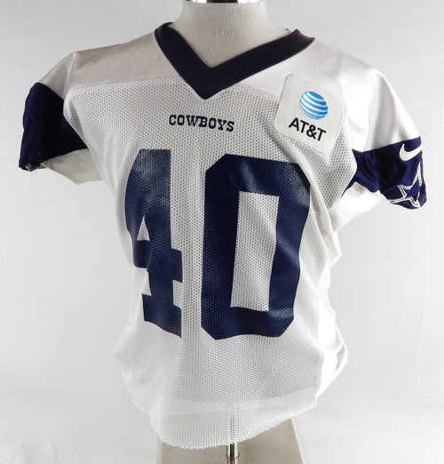 2025 Dallas Cowboys Hunter Luepke #40 Game Used White Practice Jersey 50 441
