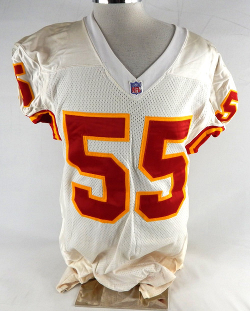 1996 Kansas City Chiefs Troy Dumas #55 Game Used White Jersey 48 037