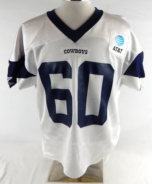 2025 Dallas Cowboys Tyler Guyton #60 Game Used White Practice Jersey 58 444