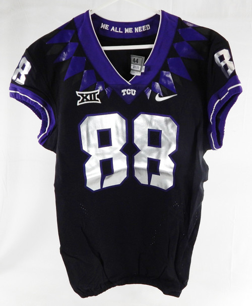 2020 Texas Christian TCU Frogs #88 Game Used Black Jersey Football NP R 44 864