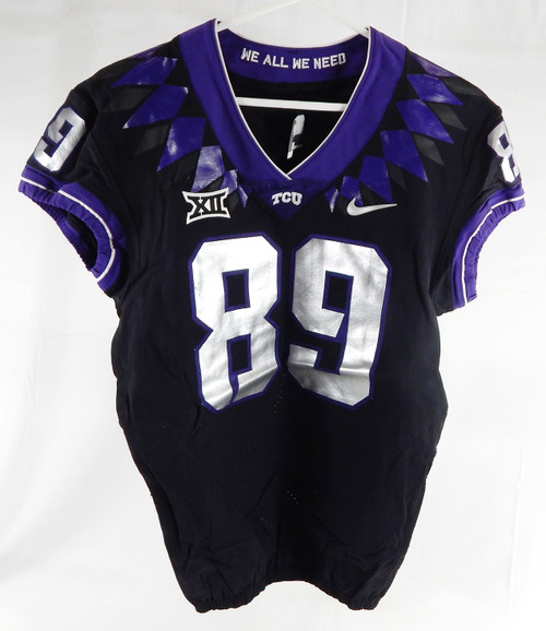 2019-24 Texas Christian TCU Frogs #89 Game Used Black Jersey Football NP R 42 85
