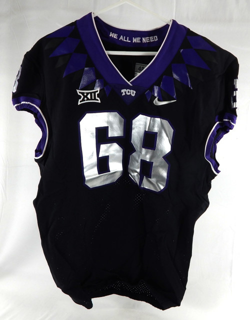 2020 Texas Christian TCU Frogs #68 Game Used Black Jersey Football NP R 48 876