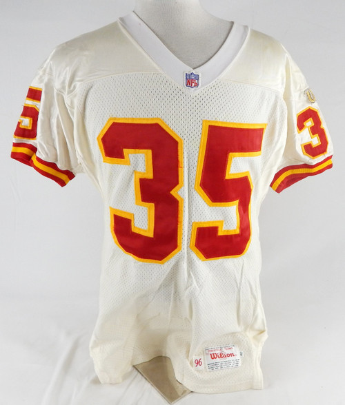 1996 Kansas City Chiefs William White #35 Game Used White Jersey 42 791