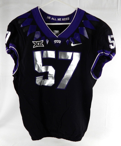 2019-24 Texas Christian TCU Frogs #57 Game Used Black Jersey Football NP R 48 87