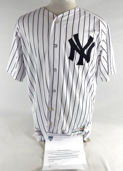 2019 New York Yankees Thiaro Estrada #90 Game Used White Jersey  ST OD 44 5