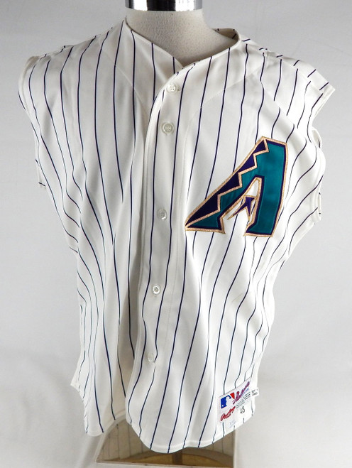 2000 Arizona Diamondbacks Bernard Gilkey #23 Game Issued White Vest Jersey 48 50