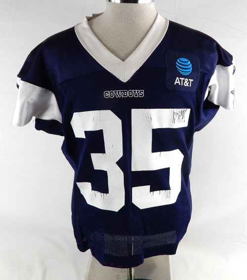 2025 Dallas Cowboys Marist Liufau #35 Game Used Navy Practice Jersey 48 477