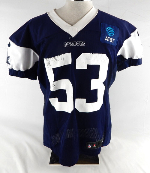 2025 Dallas Cowboys James Houston #53 Game Used Navy Practice Jersey 52 493