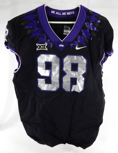 2019-24 Texas Christian TCU Frogs #98 Game Used Black Jersey Football NP R 48 0