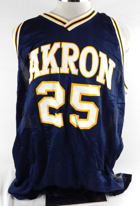 Akron Zips Marco Morgan #25 Game Used Navy Jersey Basketball 50 101