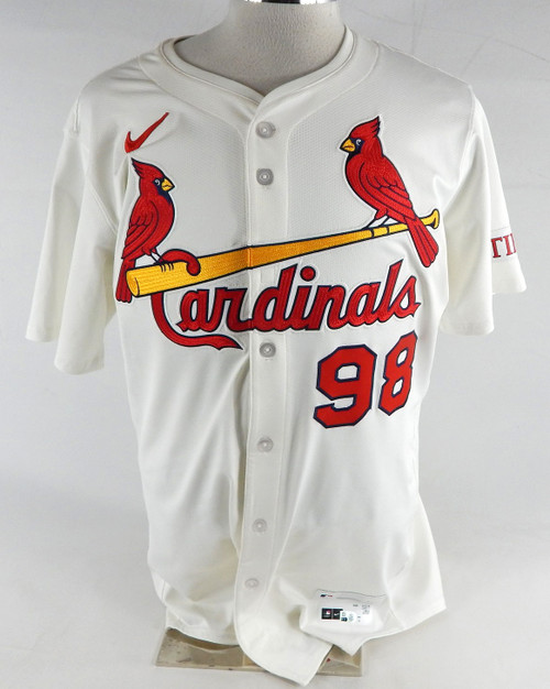 2025 St. Louis Cardinals Sammy Hernandez #98 Game Issued Pos Used White Jersey 3