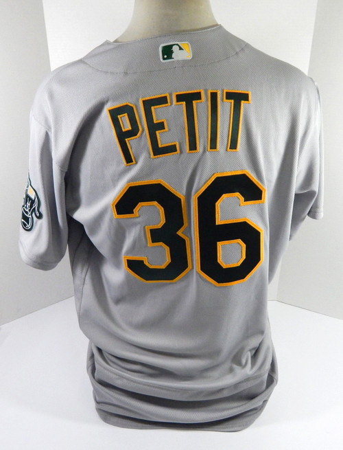 2021 Oakland Athletics Yusmeiro Petit #36 Game Issued Grey Jersey 48 DP48633