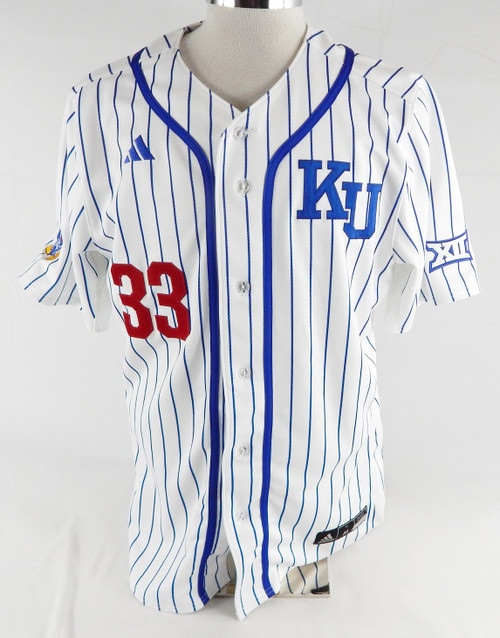 2025 Kansas Jayhawks #33 Game Used White Jersey Throwback 46 596
