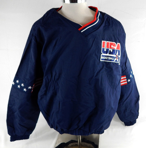 1990s Team USA Basketball Game Issued Navy Pullover Windbreaker Jacket M 956