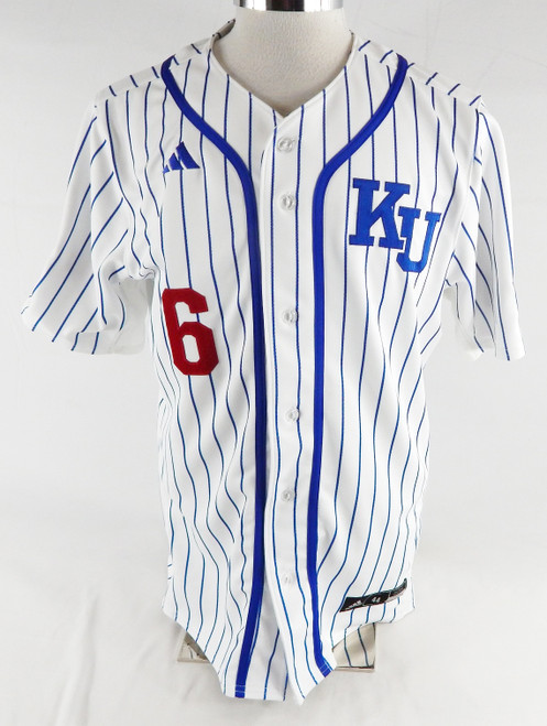 2025 Kansas Jayhawks #6 Game Used White Jersey Throwback 44 598