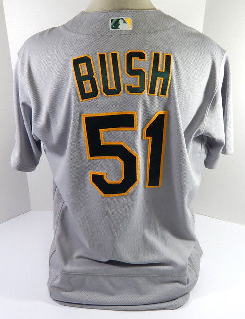 2021 Oakland Athletics Darren Bush #51 Game Issued Pos Used Grey Jersey 48 676