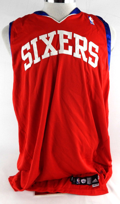 2009-10 Philadelphia 76ers Blank Game Issued Red Jersey 54 998