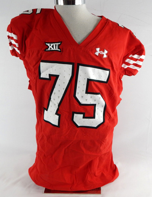 2023 Texas Tech Red Raiders #75 Game Used Red Jersey Throwback NP Rem 50 675