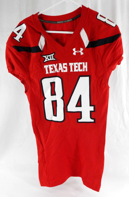 2015 Texas Tech Red Raiders #84 Game Used Red Jersey Football NP Rem 44 678