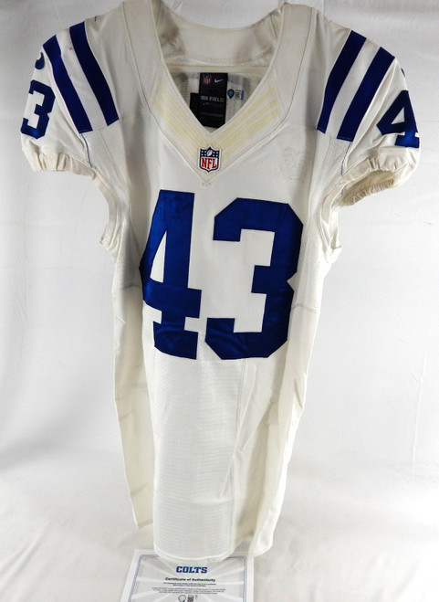2012 Indianapolis Colts Burton #43 Game Issued Pos Used White Jersey Patch Rem0