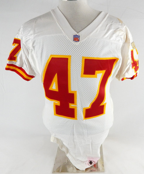 1996 Kansas City Chiefs Mike Senters #47 Game Issued White Jersey 40 029