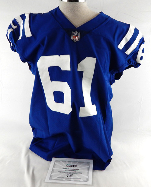 2017 Indianapolis Colts Anthony Fabiano #61 Game Issued Pos Used Blue Jersey 5