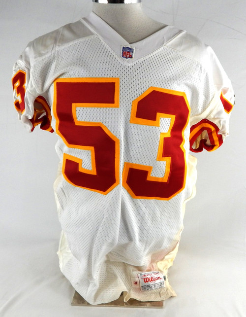 1996 Kansas City Chiefs Young #53 Game Issued White Jersey 48 034