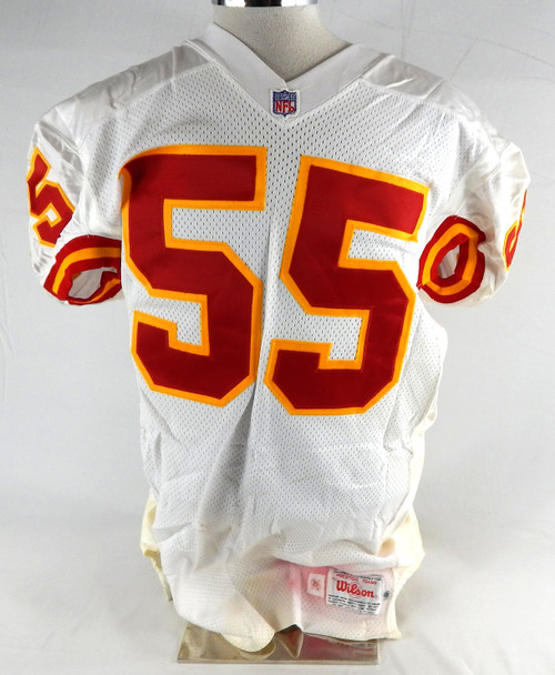 1996 Kansas City Chiefs Troy Dumas #55 Game Issued White Jersey 48 039