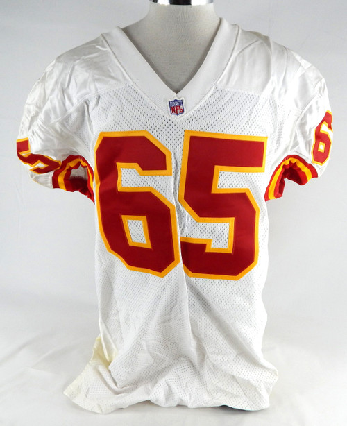 1999 Kansas City Chiefs Jeff Smith #65 Game Issued White Jersey 50 630