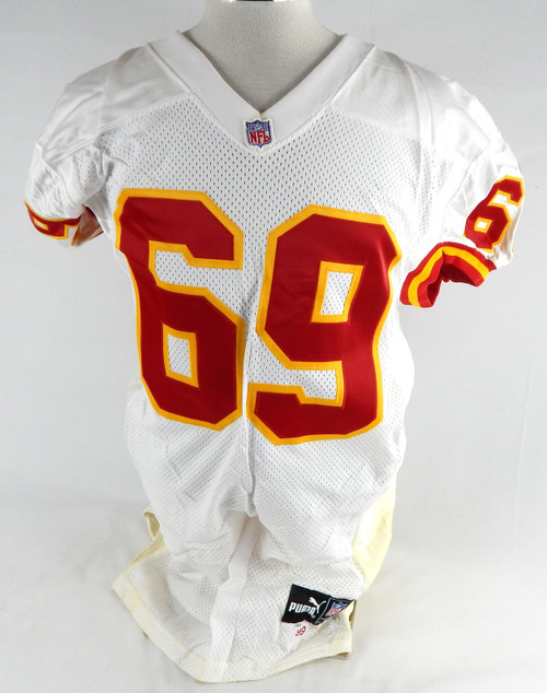 1999 Kansas City Chiefs Jeff Blackshear #69 Game Issued White Jersey 48 628