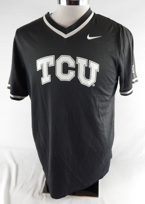 2020 Texas Christian TCU Frogs #1 Game Used Grey Practice Jersey Baseball L 709