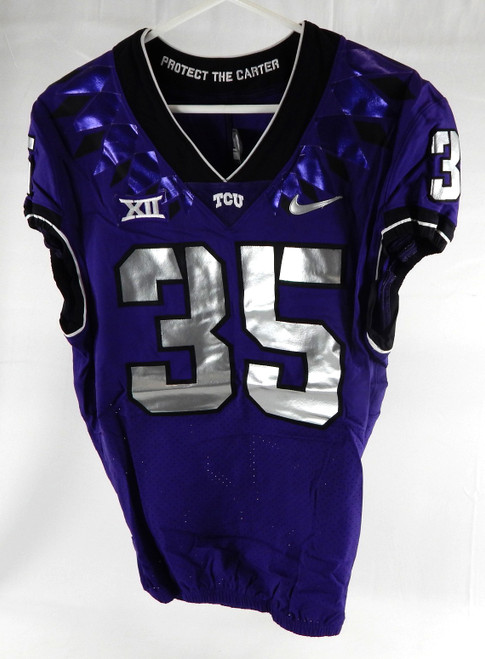 2019-24 Texas Christian TCU Frogs #35 Game Used Purple Jersey Football NP R 42 0