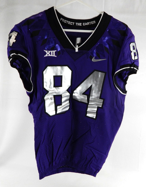 2019-24 Texas Christian TCU Frogs #84 Game Used Purple Jersey Football NP R 42 4