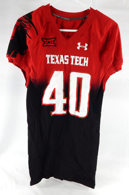 2014 Texas Tech Red Raiders #40 Game Used Red Jersey Football NP R 46 225