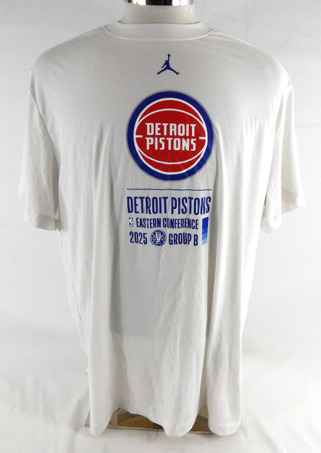 2025-26 Detroit Pistons Isaac Jones #13 Game Used White Shirt NBA Cup XL 844