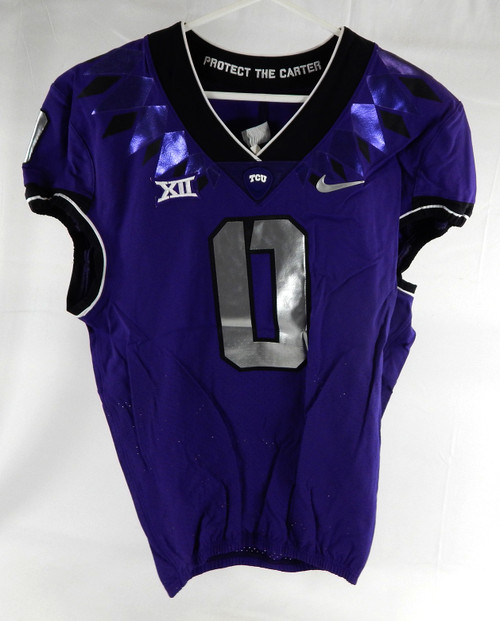 2019-24 Texas Christian TCU Frogs #0 Game Used Purple Jersey Football NP R 42 25