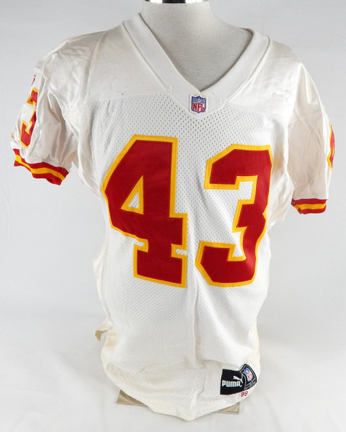 1999 Kansas City Chiefs Juran Bolden #43 Game Issued White Jersey 42 767