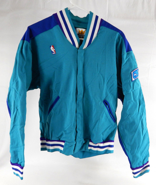 1988-89 Charlotte Hornets Blank Game Issued Teal Jacket 40 076