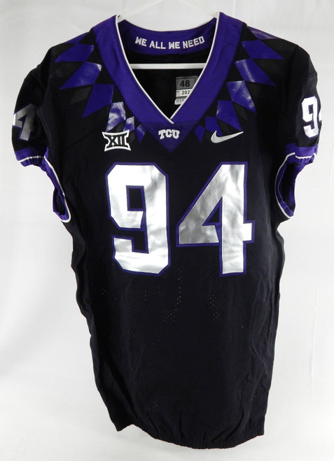 2020 Texas Christian TCU Frogs #94 Game Used Black Jersey Football NP R 48 855