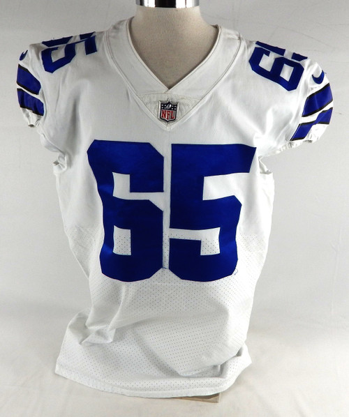 2019 Dallas Cowboys Mitch Hyatt #65 Game Used White Jersey 48 819
