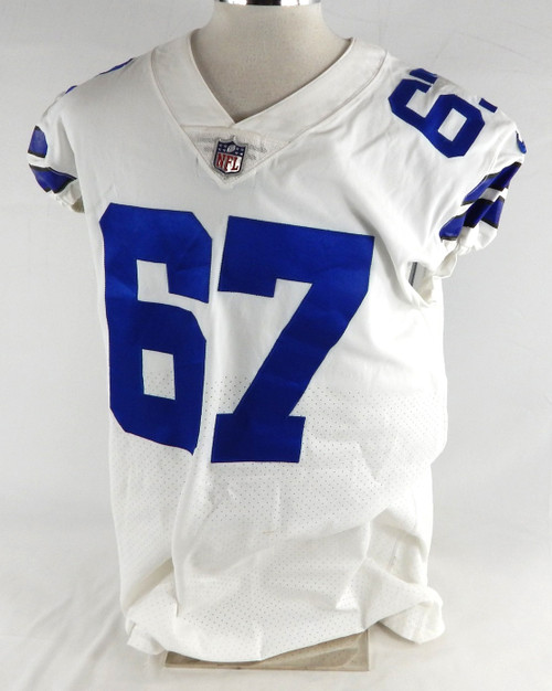 2017 Dallas Cowboys Josiah Bronson #67 Game Used White Jersey 48 827