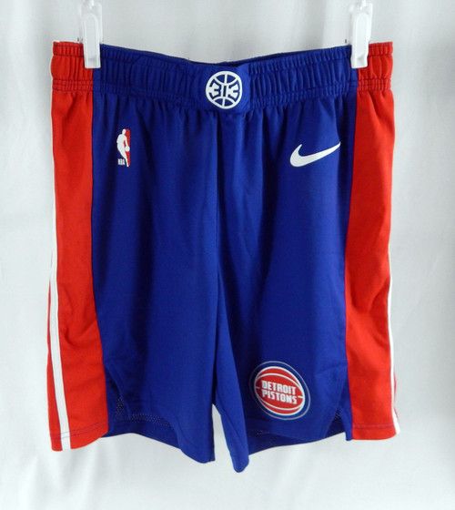 2025-26 Detroit Pistons Colby Jones #00 Game Used Blue Basketball Shorts Size 38