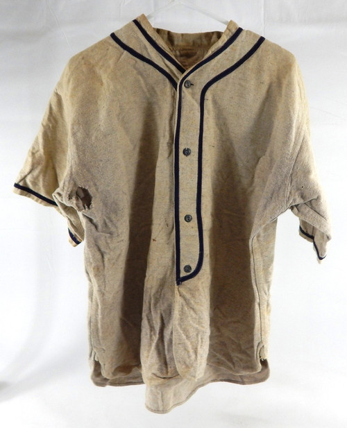 Melvin J Sheffer Estate # Game Used Cream Flannel Jersey 870