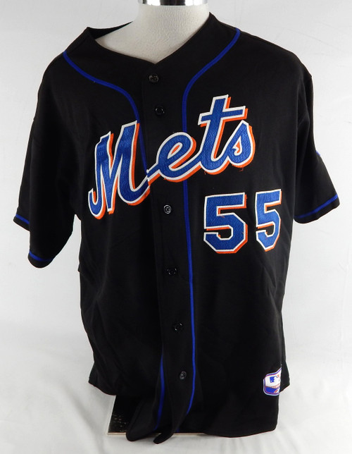 2010 New York Mets Randy Niemann #55 Game Used Black Jersey 50 913