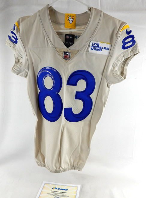 2020 Los Angeles Rams Trishton Jackson #83 Game Issued Cream Jersey 38 674
